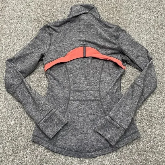 Lululemon Define Jacket Adult 4 Heather Gray Pink Full Zip Running Yoga Ladies - Picture 3 of 9
